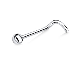 1.3mm Ball Silver Curved Nose Stud NSKB-60